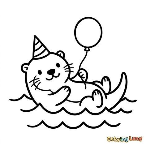 Loutre de fête flottant dans l'eau