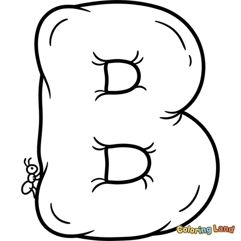 Pluizige Letter B met een Mier