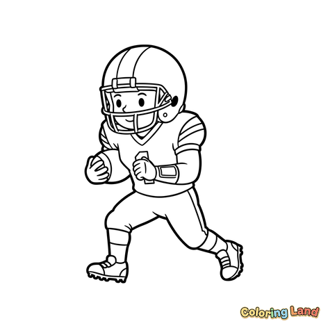 Football Player Running with Ball