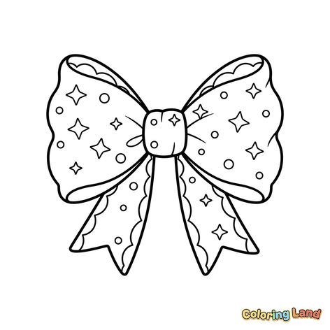 Charming Bow with Stars and Dots