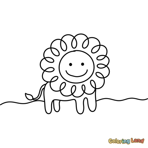 Lion Joyeux à Crinière Bouclée