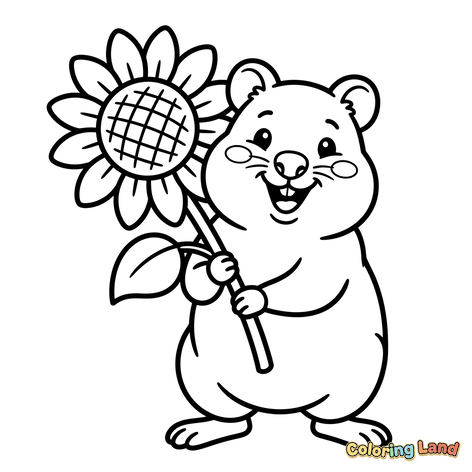 Hamster Bahagia dengan Bunga Matahari