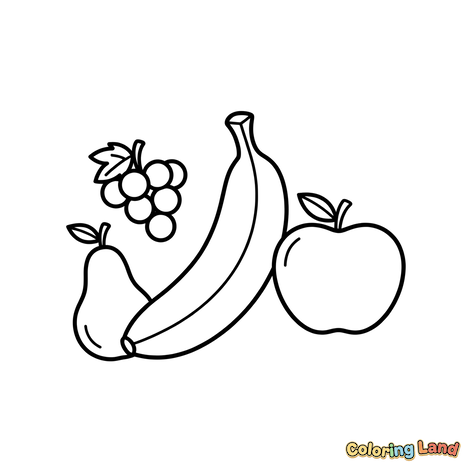 Assortimento di Frutta da Colorare