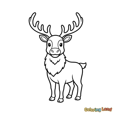 Schattig Cartoon Rendier Staand