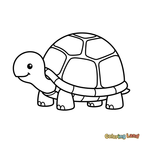 Tortuga Amigable para Colorear
