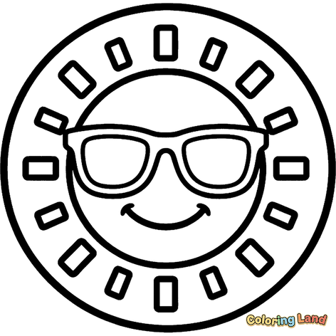 Happy Sun with Sunglasses