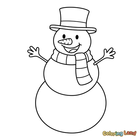 Fröhlicher Schneemann winkt