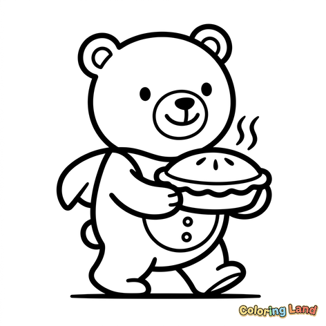 Beruang Teddy Lucu dengan Pai Segar