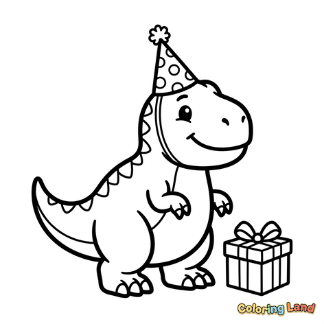 Dinosaurus Ulang Tahun dengan Hadiah