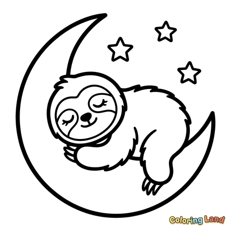 Sleepy Sloth on the Moon