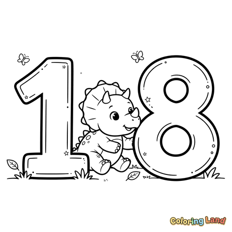Schattige Dinosaurus 18e Verjaardag