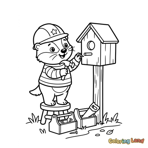 Håndy Bever bygger et fuglehus