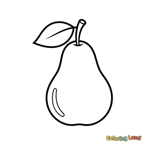 Pære med Blad og Stilk