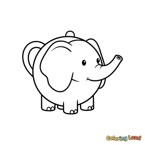 Elefant Bebelus Drăguț Gata de Colorat