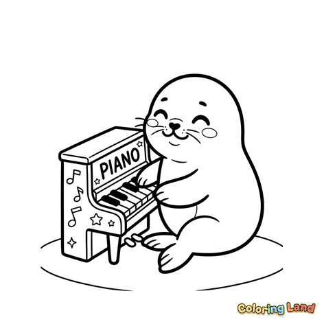 Adorable phoque jouant du piano