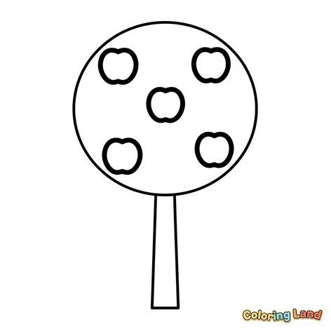 Simple Apple Tree with Five Apples