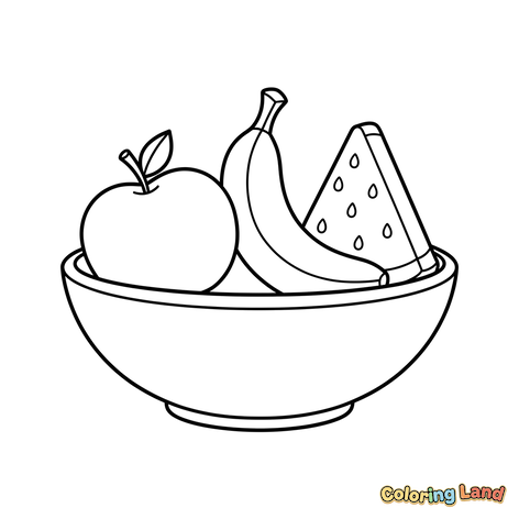 Bol de Fruits avec Pomme, Banane et Pastèque