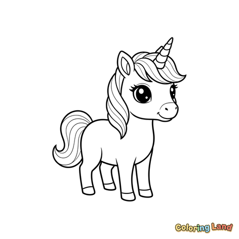 Unicorn Drăguț în Picioare