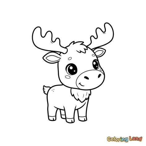 Adorabile Cucciolo di Alce con Corna