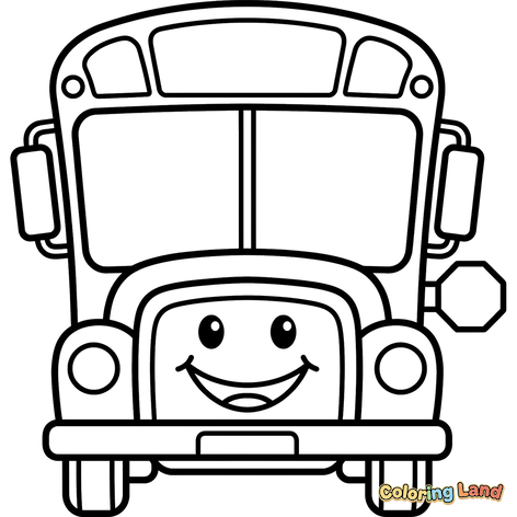 Wesoły Autobus Szkolny Widok z Przodu