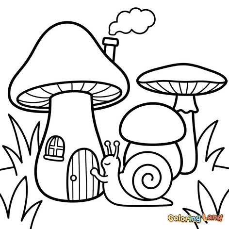 Cozy Mushroom House with Snail