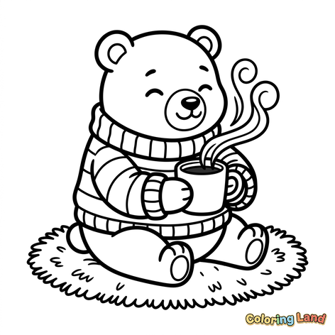 Urso Aconchegante com Chocolate Quente