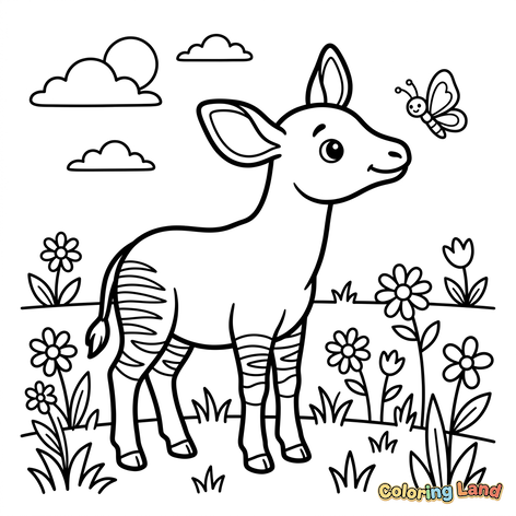Babyzebra i en blomsteräng
