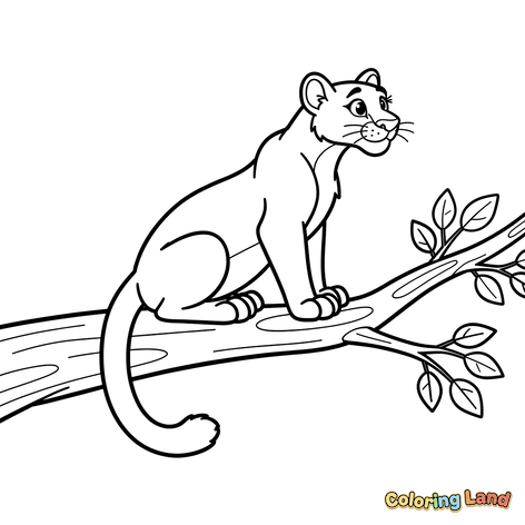 Singa Betina Duduk di Dahan Pohon