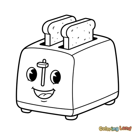 Happy Toaster with Bread
