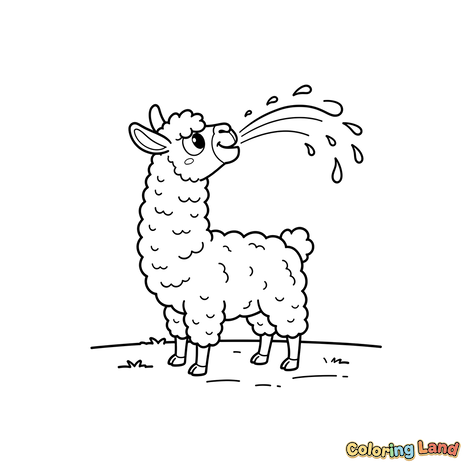 Grappige Lama Spuugt