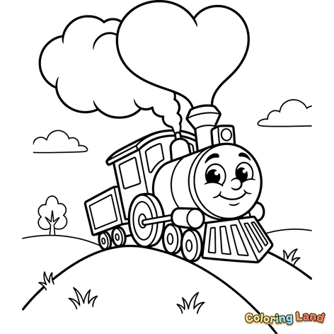 Treno Felice con Fumo a Cuore