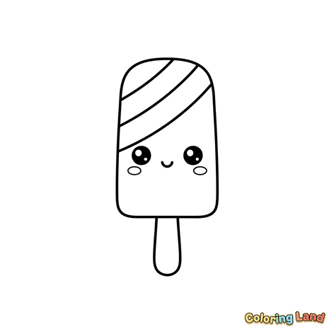 Kawaii Popsicle Happy Face