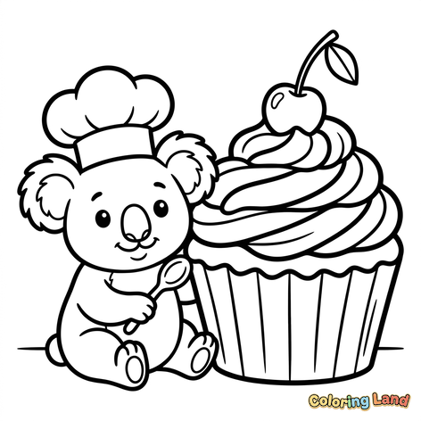 Koala Chef et Cupcake Géant