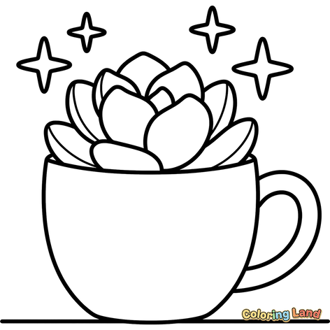 Succulenta Scintillante in una Tazza da Tè