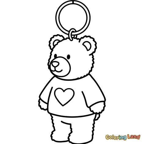 Adorável Porta-chaves de Urso de Peluche com Coração
