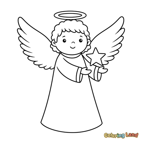 Lindo Ángel Navideño Sosteniendo una Estrella