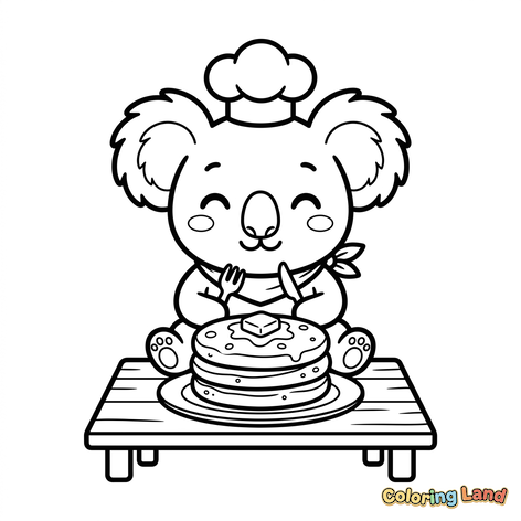 Chef Koala with Pancakes