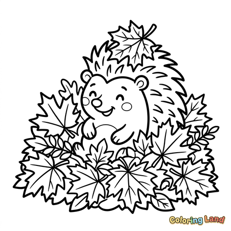 Schattig Egeltje in Herfstbladeren