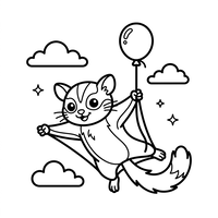 Flyvende sukkerglider med ballong