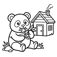 Słodki Panda i Jego Mały Domek