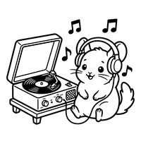 Hamster Pecinta Musik dengan Pemutar Piringan Hitam