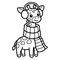 Süße Wintergiraffe