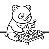 Muzikale Panda met Xylofoon