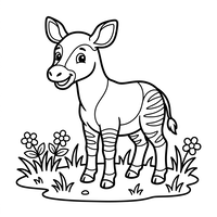 Schattige Babyzebra in een Bloemenweide