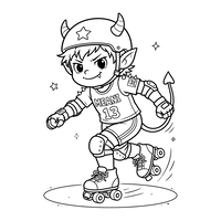 Démon malicieux en rollers