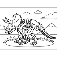 Kerangka Triceratops di Lanskap Prasejarah