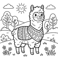 Sød Lama i Mønstret Sweater