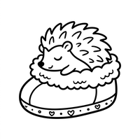 Schlafender Igel in einem Gemütlichen Bett