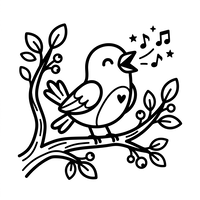 Singing Bird on a Branch