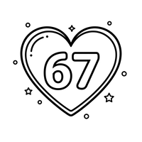 Sărbătoare cu Numărul 67 și Inimă